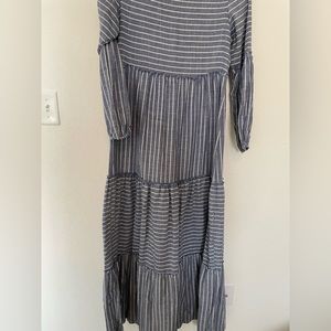 Long sleeve striped maxi dress